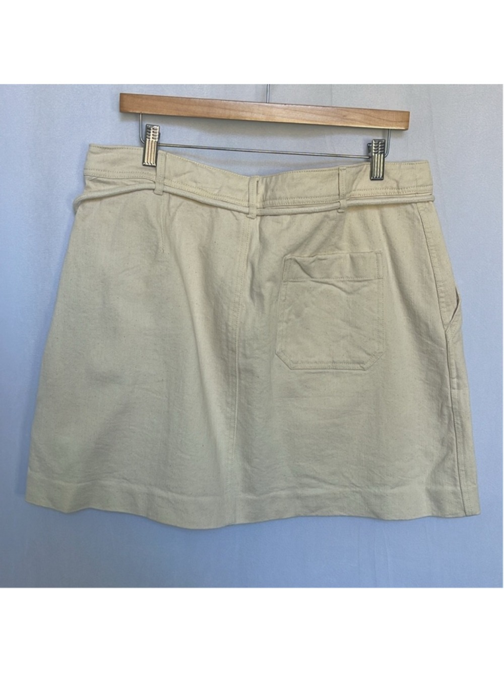 MADEWELL Capital A-line Summer Mini Skirt Size 14 Ivory Coastal Casual Stretch - Picture 4 of 10